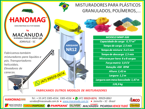 MISTURADOR PARA TERMOPLÁSTICOS VENDAS EM CAMAÇARI BAHIA